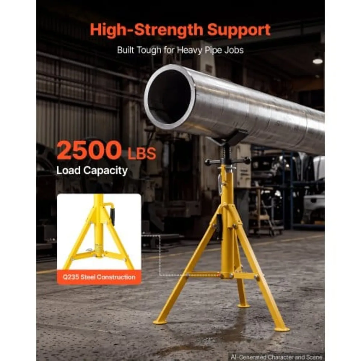 V-Head Pipe Stand for 3.2–305 mm Pipes, Heavy-Duty - Image 3