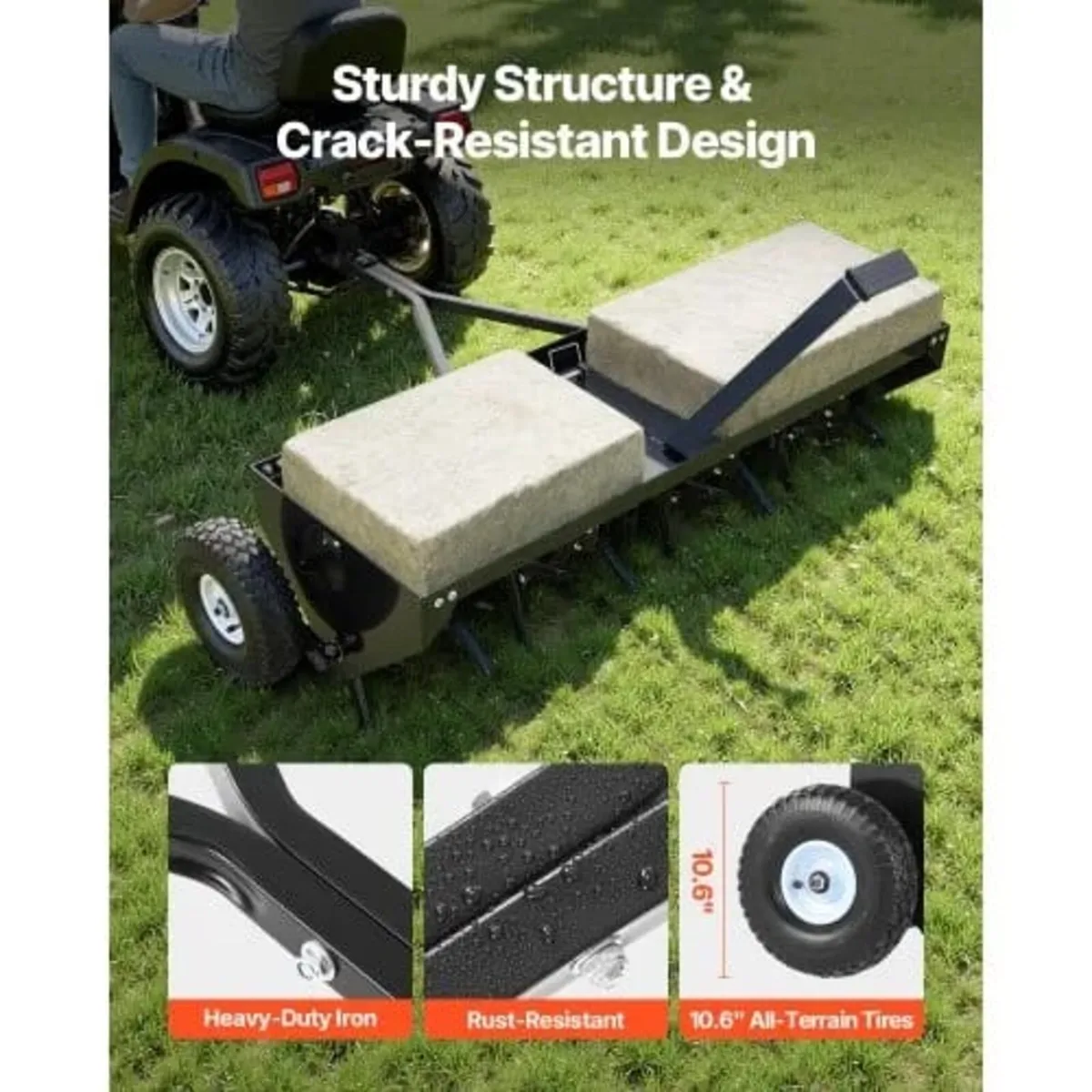 Tow Behind Plug Aerator, 40 in Lawn Core Aerator T - Image 2