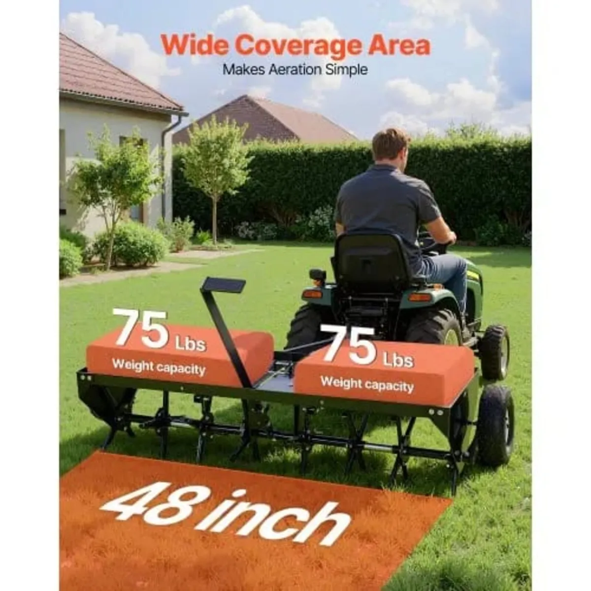 Tow Behind Plug Aerator, 40 in Lawn Core Aerator T - Image 3