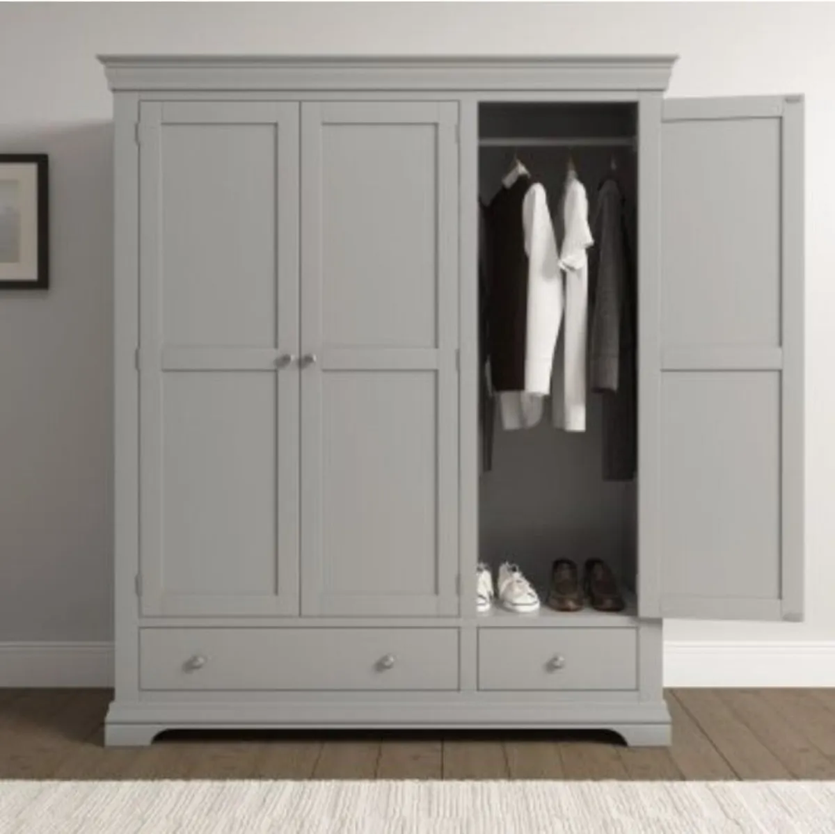 Bordeaux 3 Door Wardrobe Pebble Grey