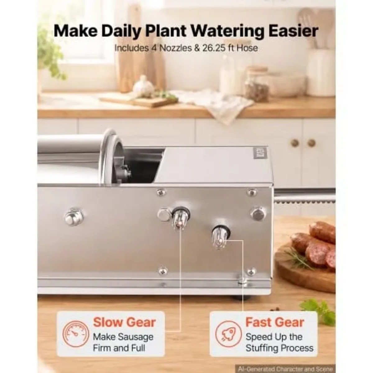 Manual Sausage Stuffer 7 lbs/ 3L Horizontal Meat M - Image 4