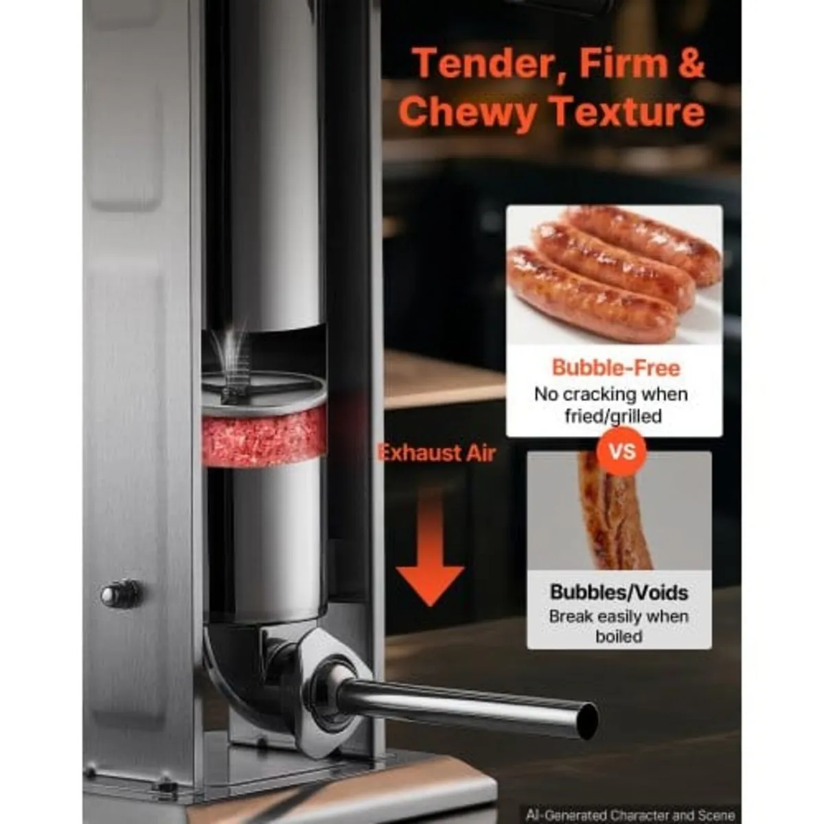 Manual Sausage Stuffer 15 lbs/ 7L Vertical Meat Ma - Image 2