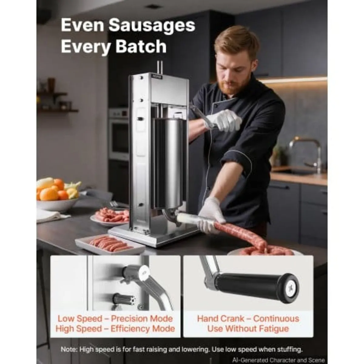 Manual Sausage Stuffer 15 lbs/ 7L Vertical Meat Ma - Image 4