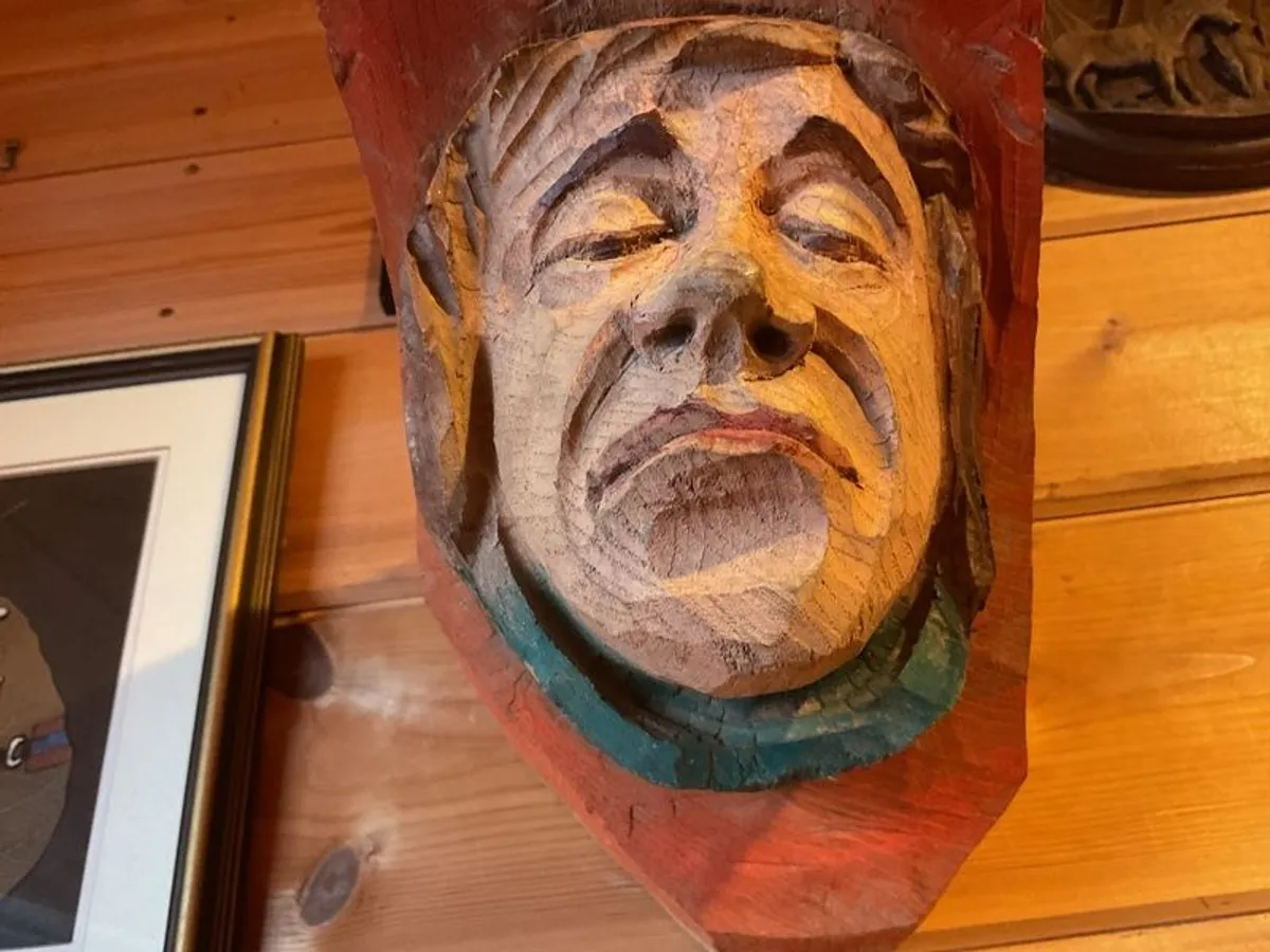 Carved sailors head vintage - Image 1