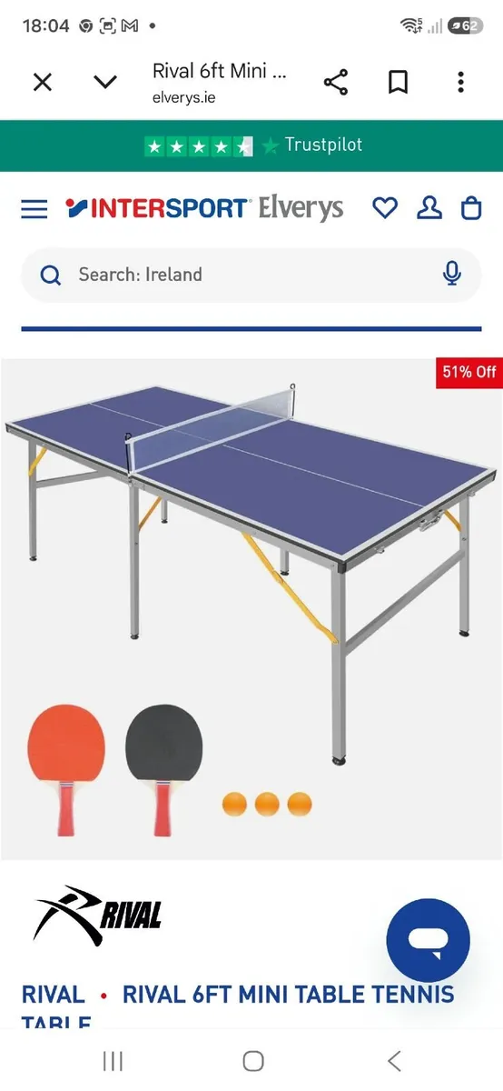 Table Tennis 3/4 size