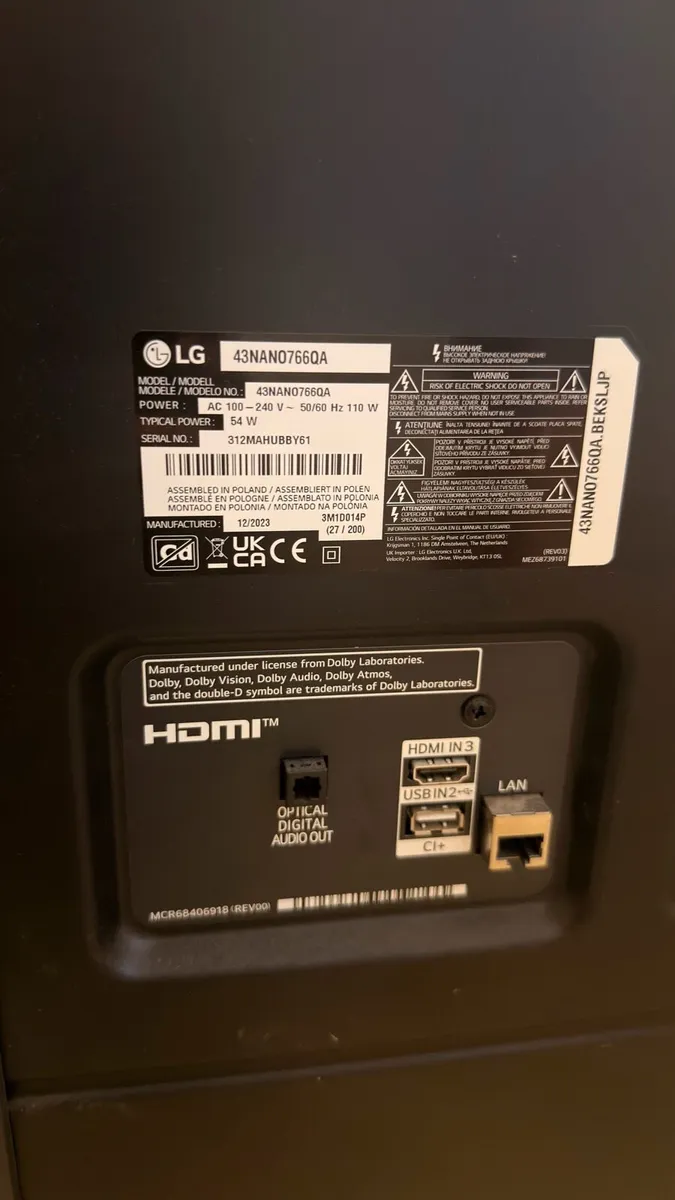 LG NanoCell NANO76 43 inch TV 2022 - Image 3