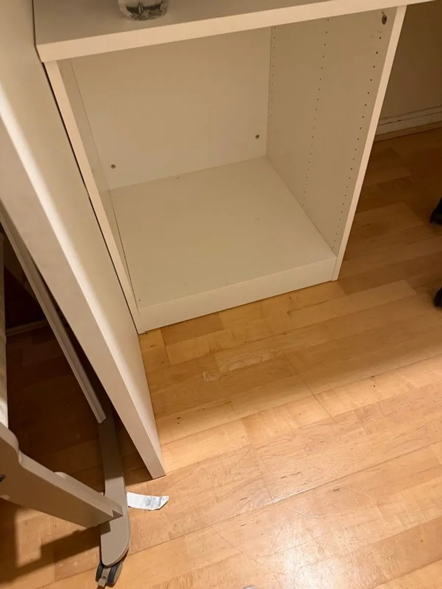 FREE White loft bed with integrated desk and shelving - Image 3