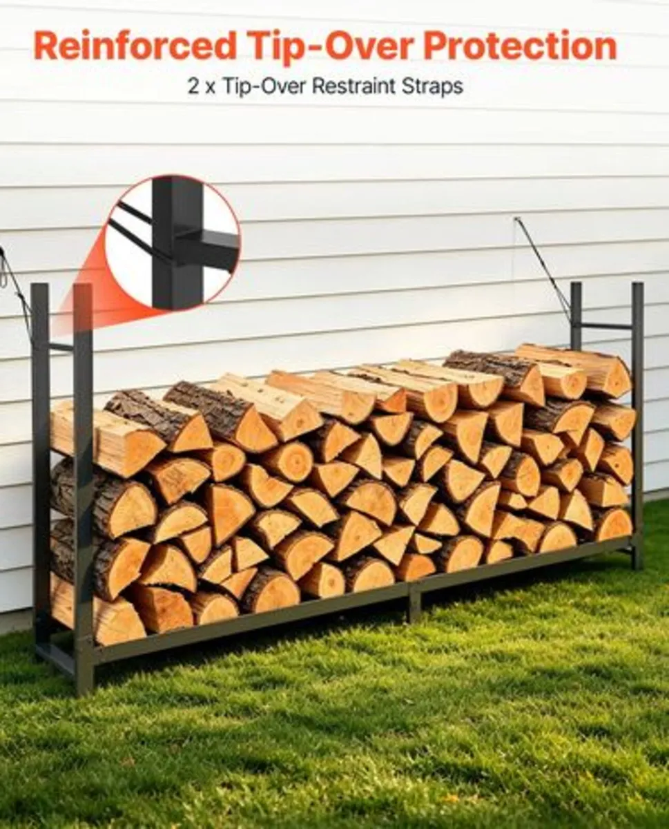 Firewood Rack with Waterproof Cover 2440 mm Outdoo - Image 2