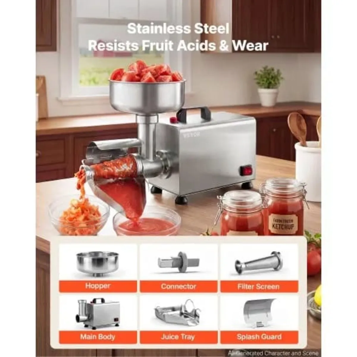Electric Tomato Strainer 250W Food Mill and Sauce - Image 2