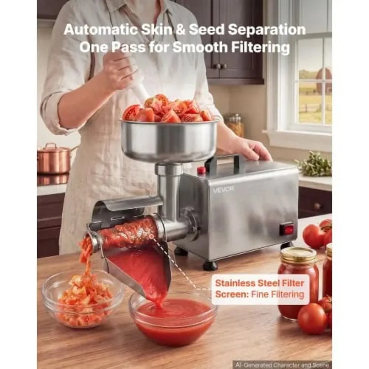 Electric Tomato Strainer 250W Food Mill and Sauce - Image 3
