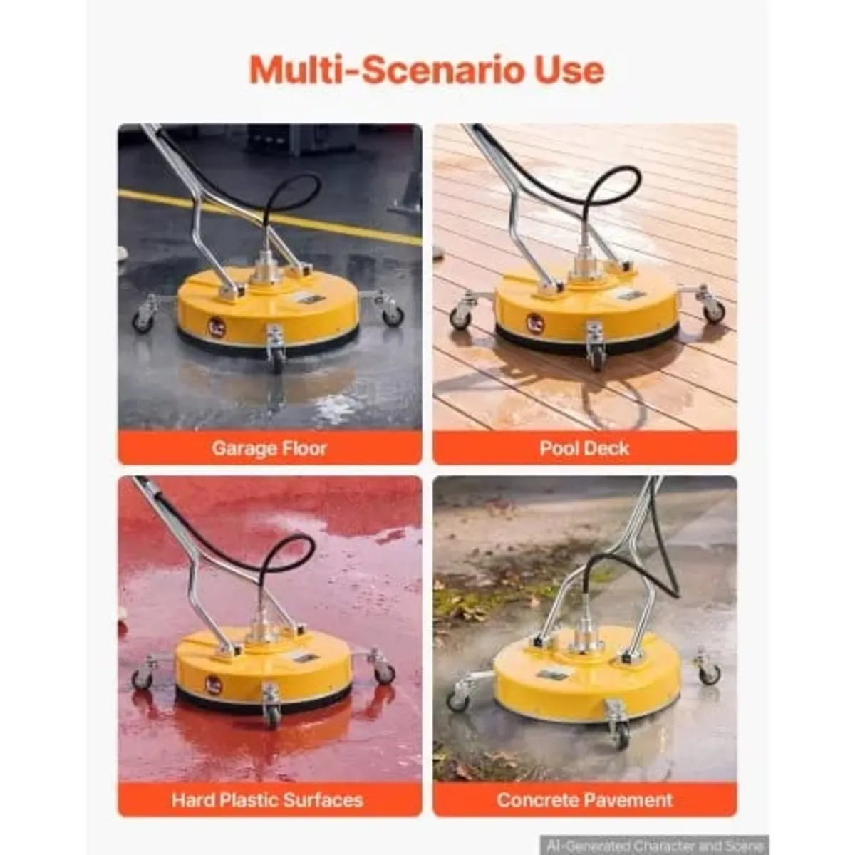 50.8 cm Pressure Washer Surface Cleaner with Wheel - Image 4
