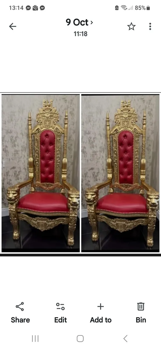 Extra large Throne chairs Brand new