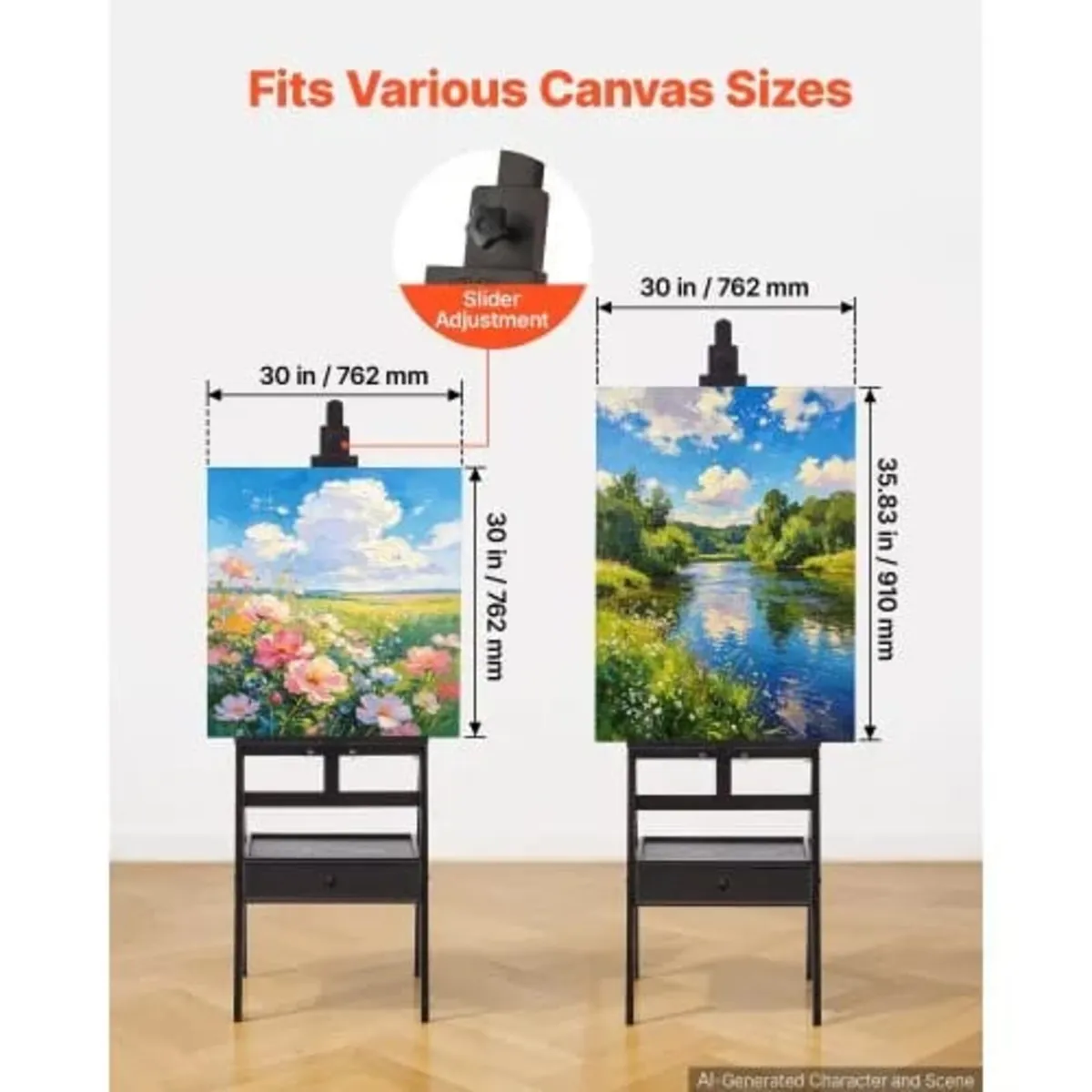 Studio H-Frame Easel Holds Canvas to 910 mm Beech - Image 2