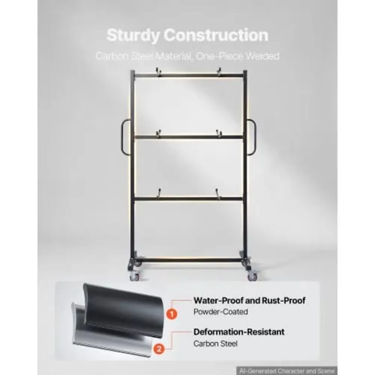 Folding Table and Chair Rack Cart 181.5 kg Holds 2 - Image 2