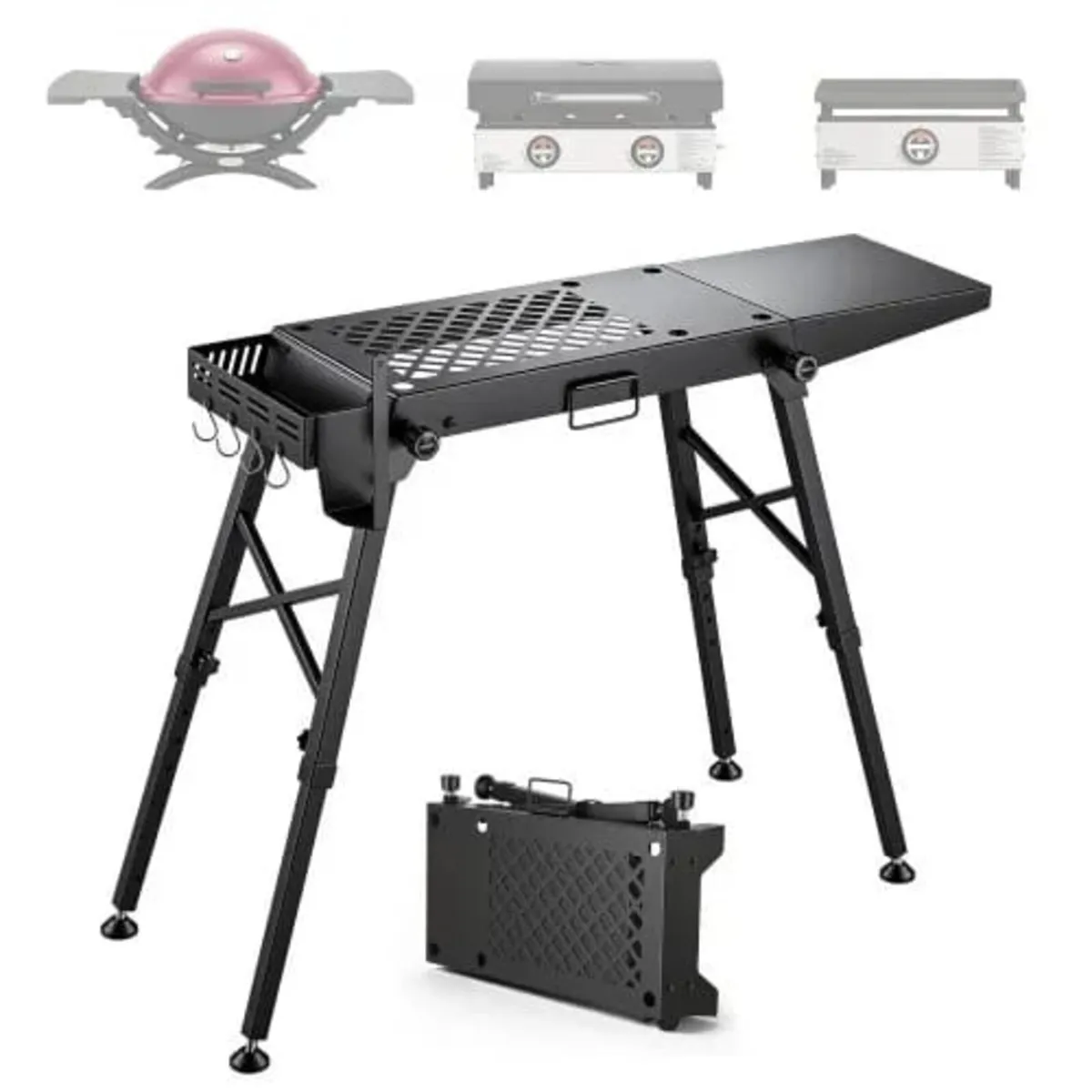 Folding Grill Table 104x30 cm Camping Griddle Stan - Image 1