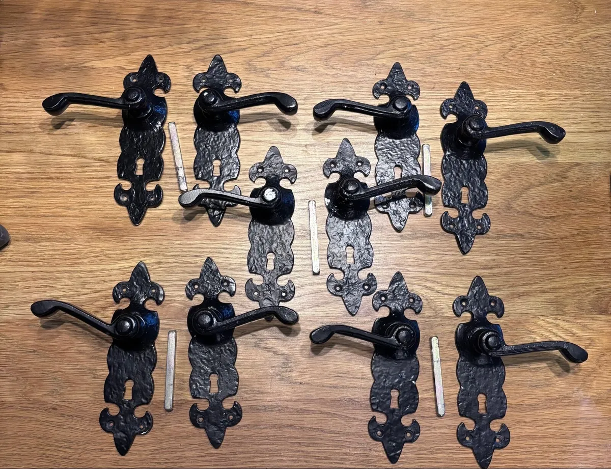 Door handles - black cast metal