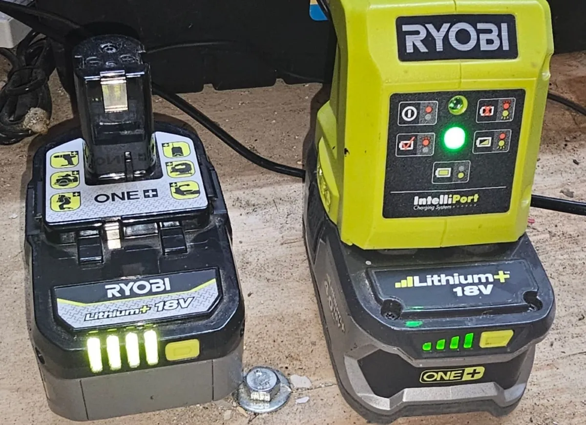 Ryobi Batteries and Charger - Image 1