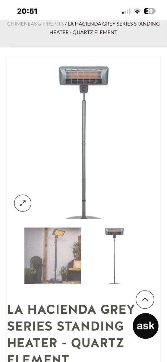 Free standing elections heater little use - Image 2