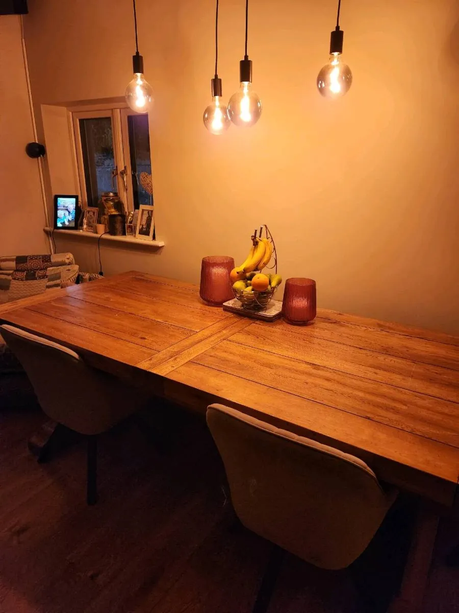 Extendable Oak 2m Dining Table - Image 1