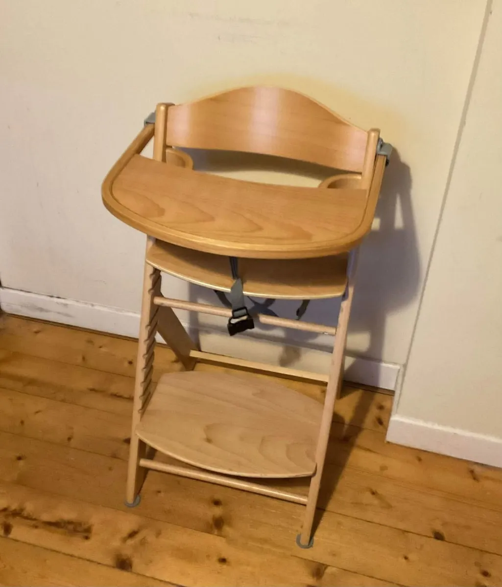 Wooden Baby High Chair with Removable Tray - Image 1