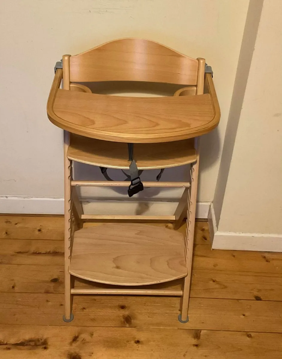 Wooden Baby High Chair with Removable Tray - Image 2