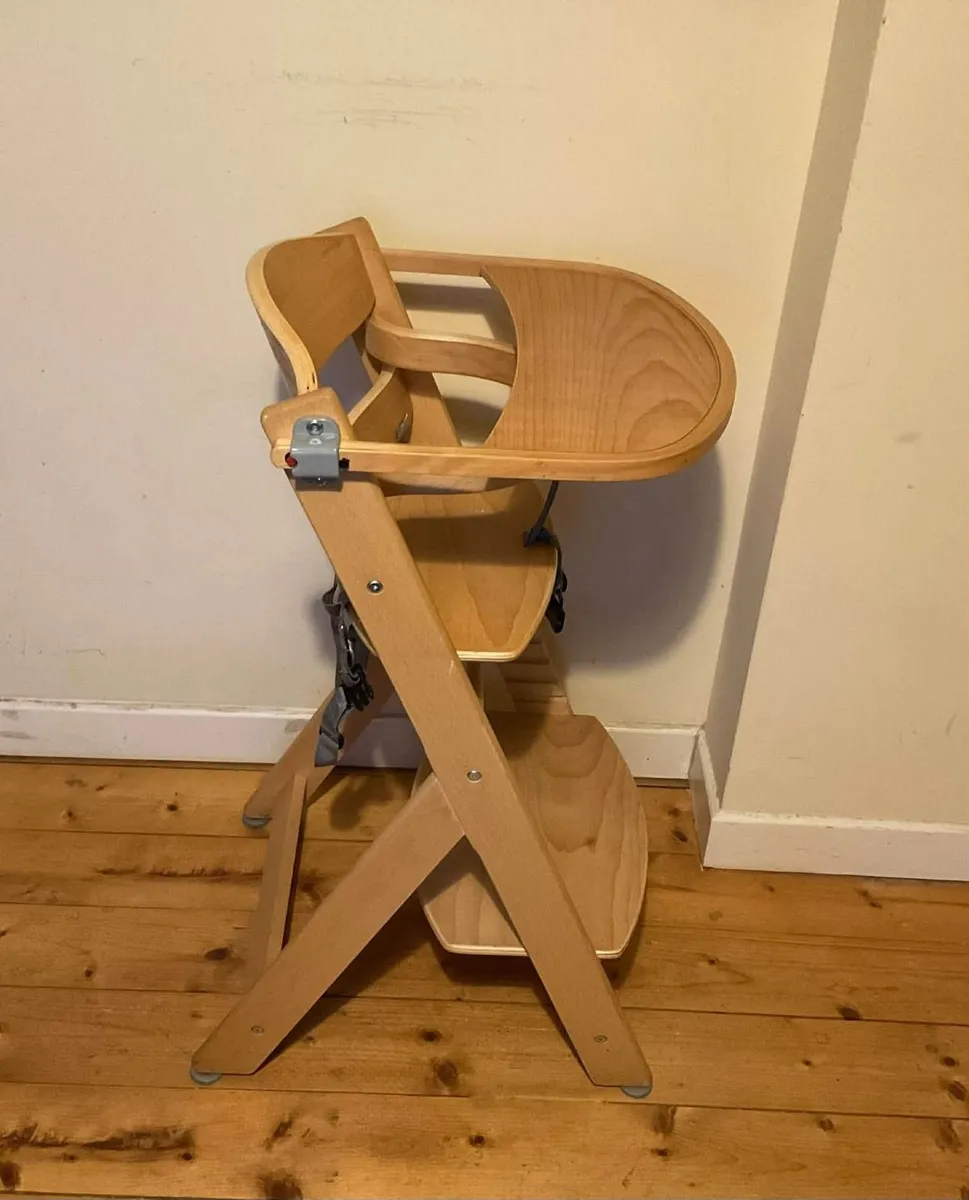 Wooden Baby High Chair with Removable Tray - Image 3