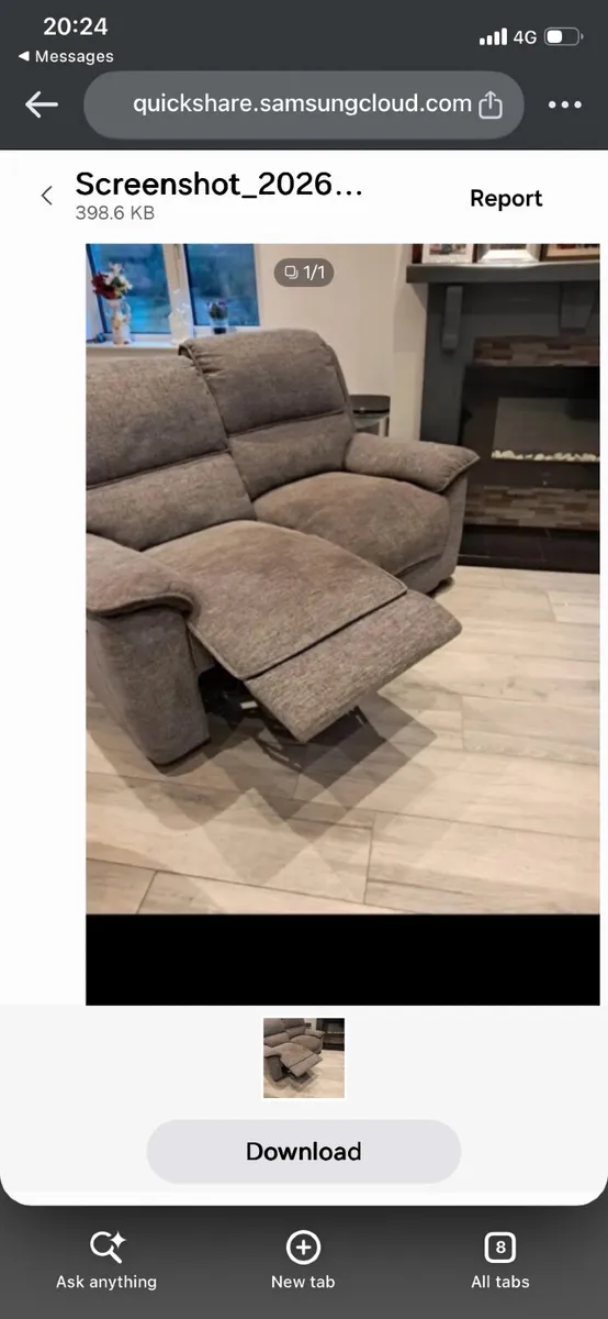 2 seater reclining sofa+matching reclining armchai - Image 1