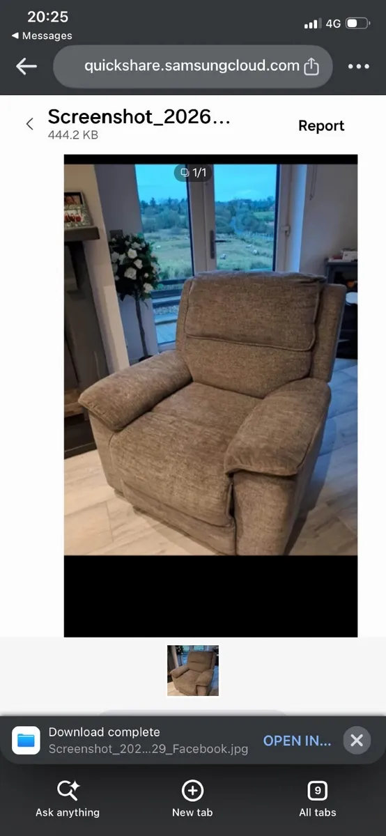 2 seater reclining sofa+matching reclining armchai - Image 2