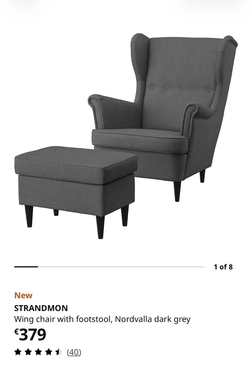 IKEA Strandmon Armchair and Footstool - Image 3