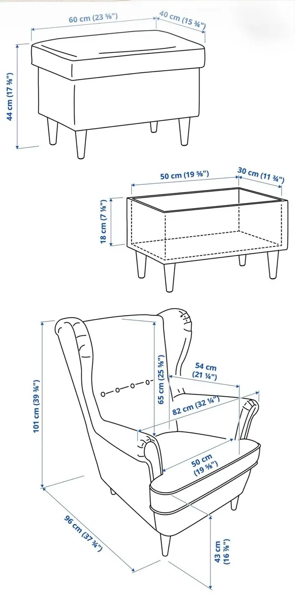 IKEA Strandmon Armchair and Footstool - Image 4