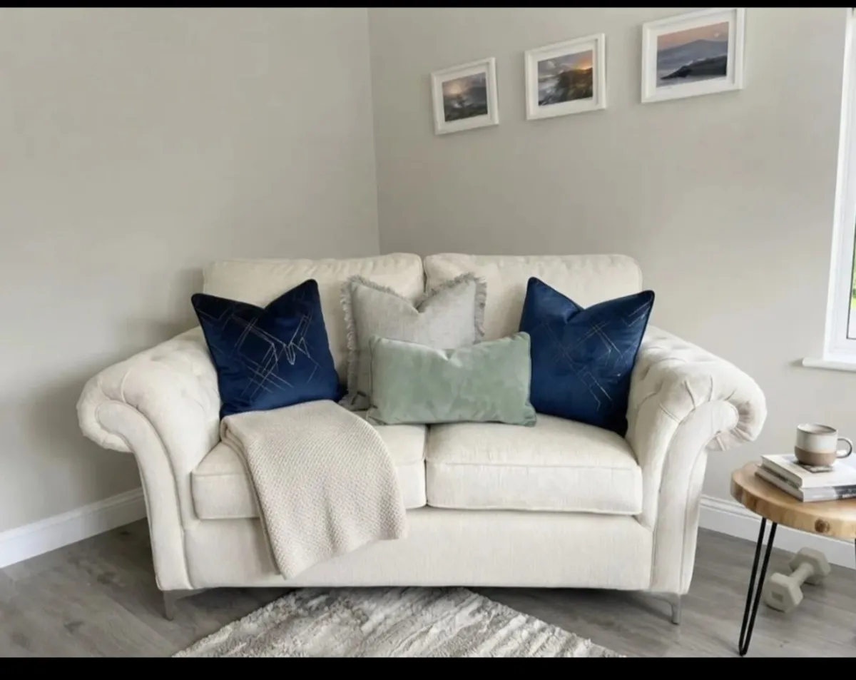 2 Seater Custom made Cream Sofa - Image 2