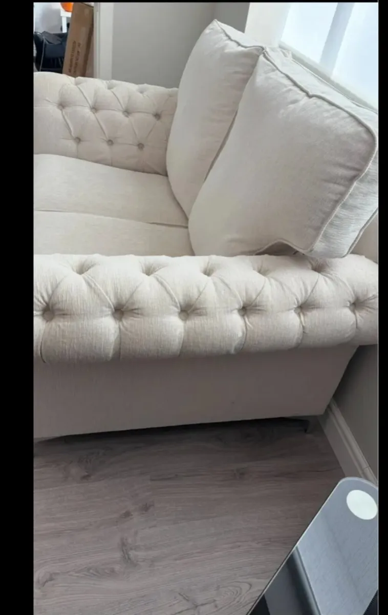 2 Seater Custom made Cream Sofa - Image 3