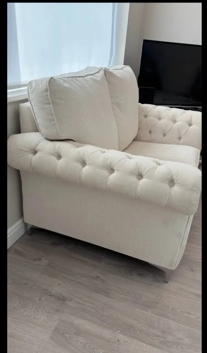 2 Seater Custom made Cream Sofa - Image 1