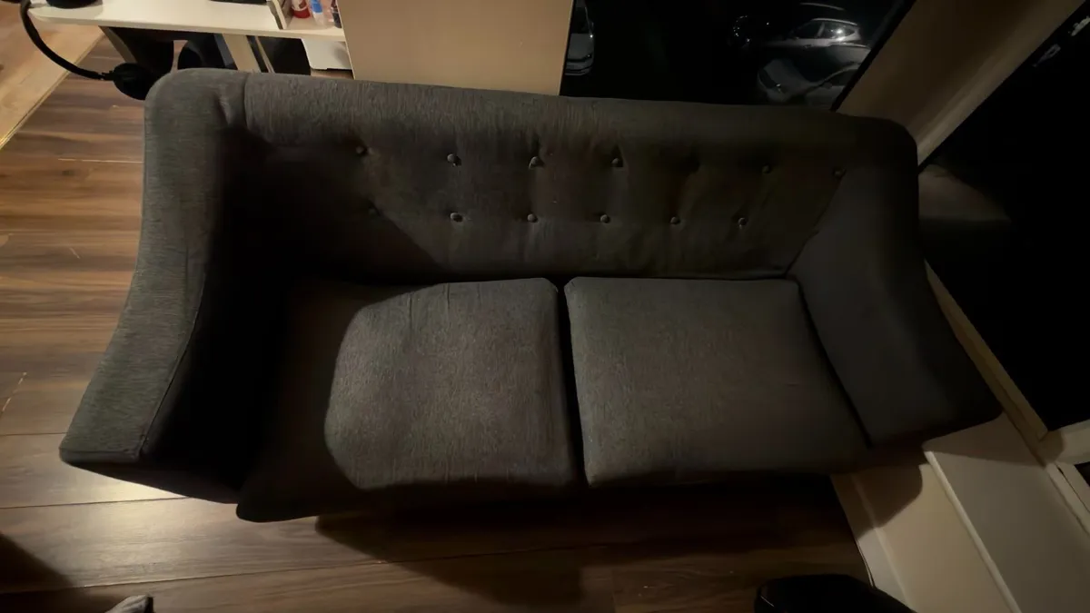 Grey 2-Seater Sofa and Single Armchair Set - Image 1
