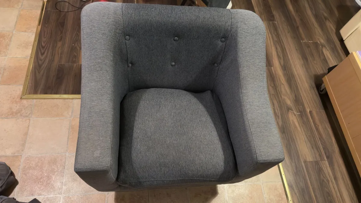 Grey 2-Seater Sofa and Single Armchair Set - Image 2