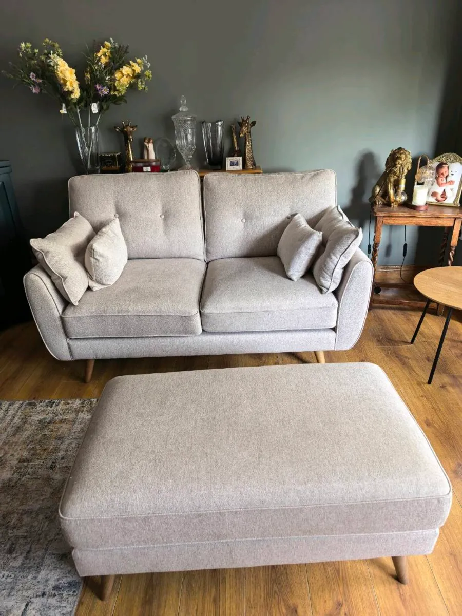 2 x 2 seater couches and poof - Image 2