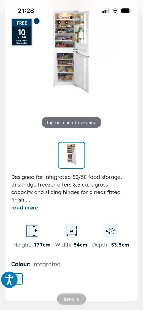 Beko Integrated fridge freezer - Image 2