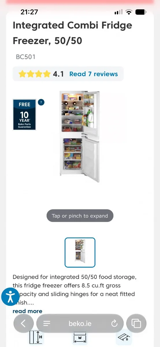Beko Integrated fridge freezer - Image 3