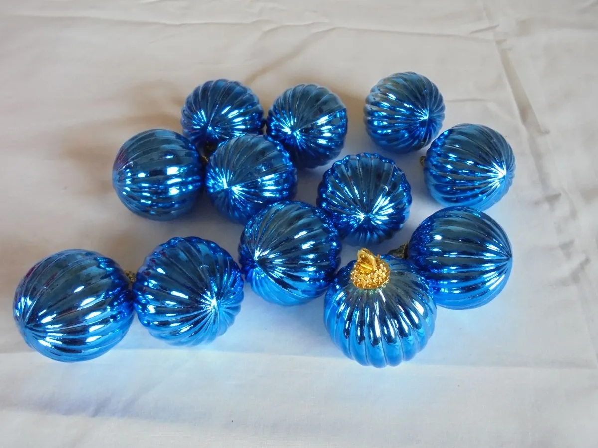 Blue Baubbles x 12 for Sale - Image 2