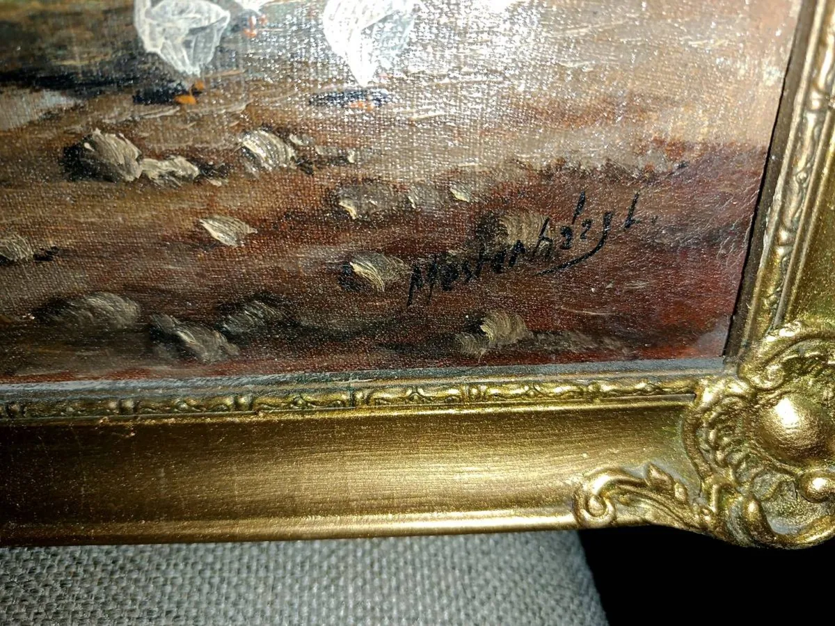 Antique oil painting on canvas L.Mesterhazy - Image 2