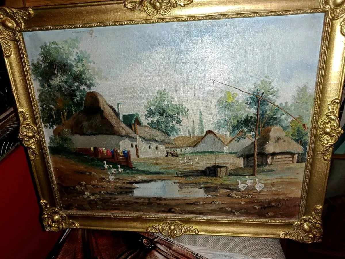 Antique oil painting on canvas L.Mesterhazy - Image 1