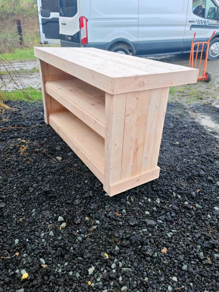 Rustic kitchen island with overhang - Image 2