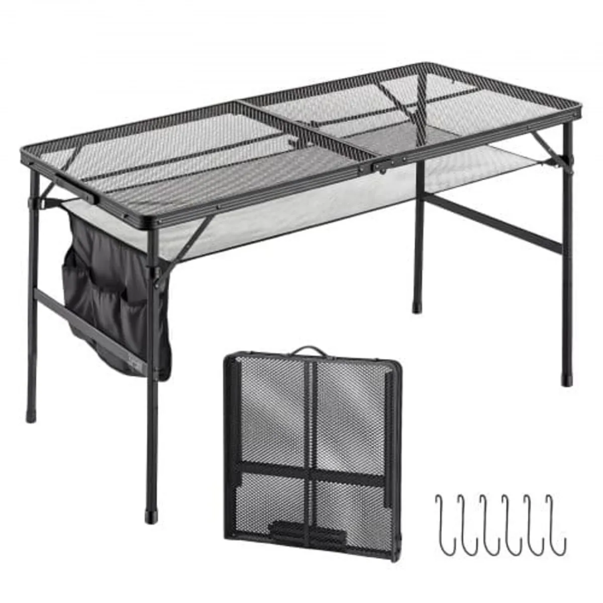 Folding Grill Table 120x60 cm Camping Tables 55 kg - Image 1