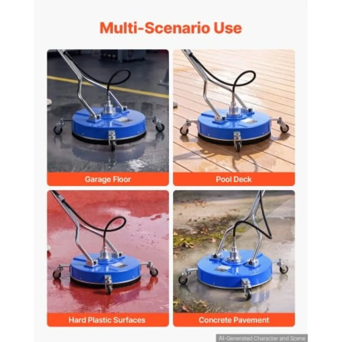 50.8 cm Pressure Washer Surface Cleaner with Wheel - Image 3