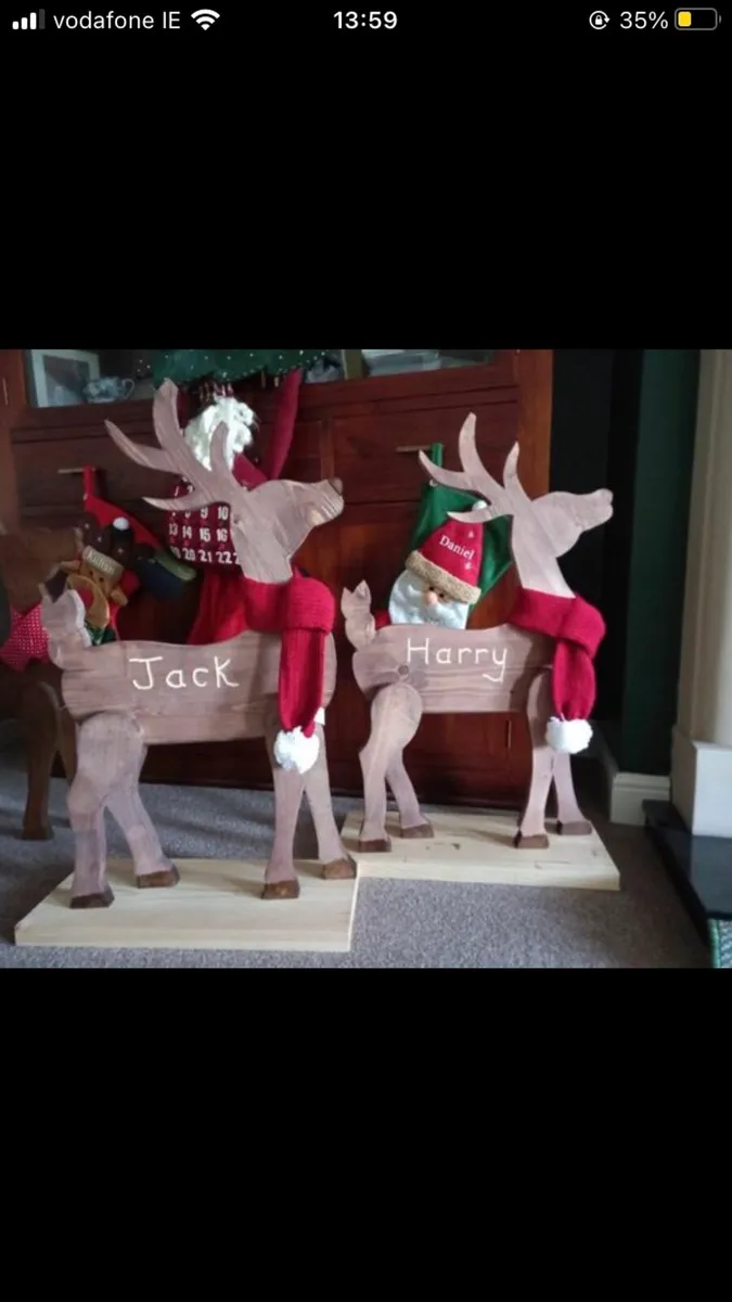 🎅 Handmade Wooden Christmas Reindeer for Sale 🦌 - Image 1