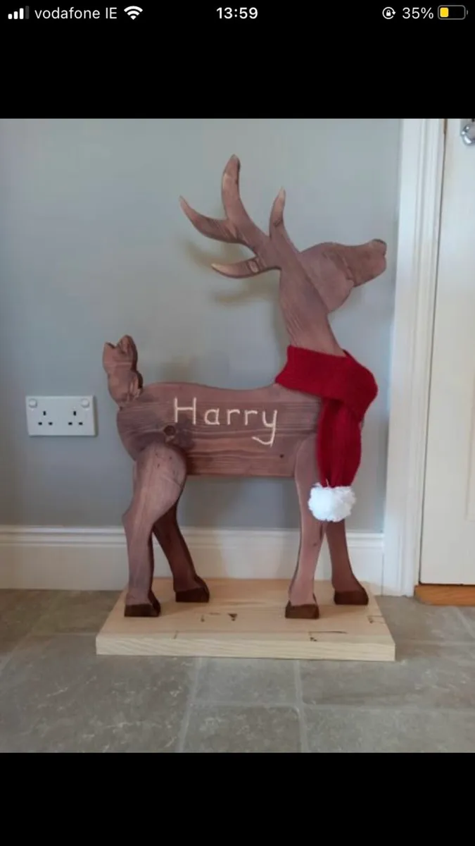 🎅 Handmade Wooden Christmas Reindeer for Sale 🦌 - Image 2