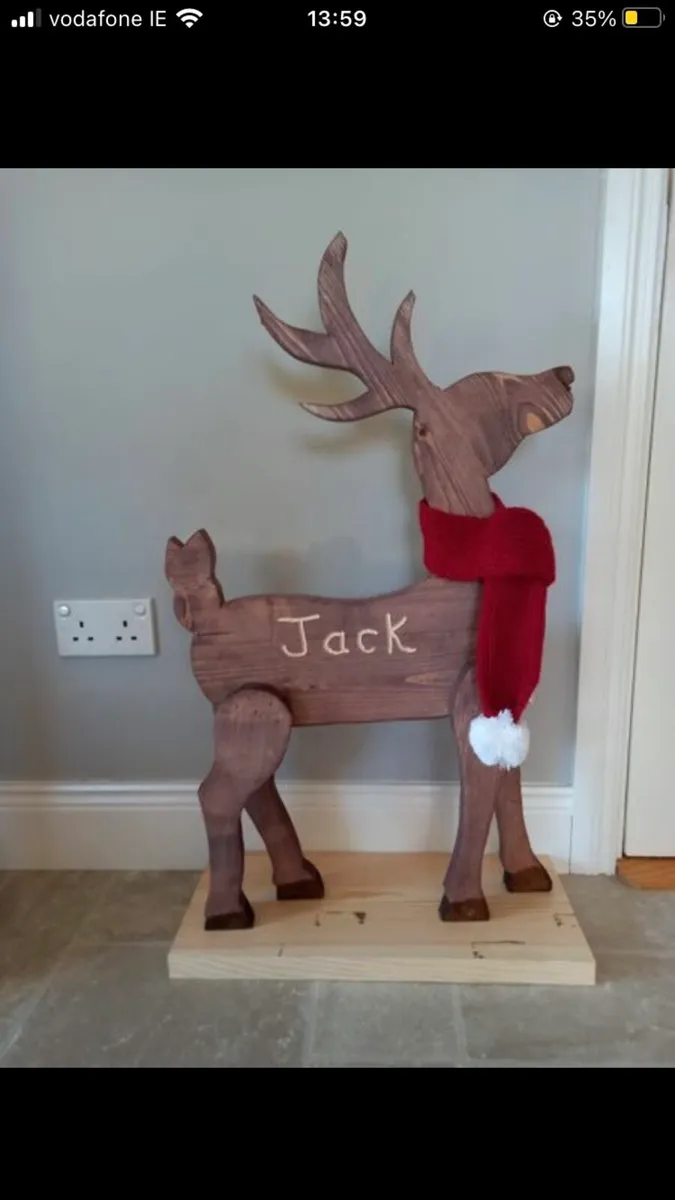 🎅 Handmade Wooden Christmas Reindeer for Sale 🦌 - Image 3