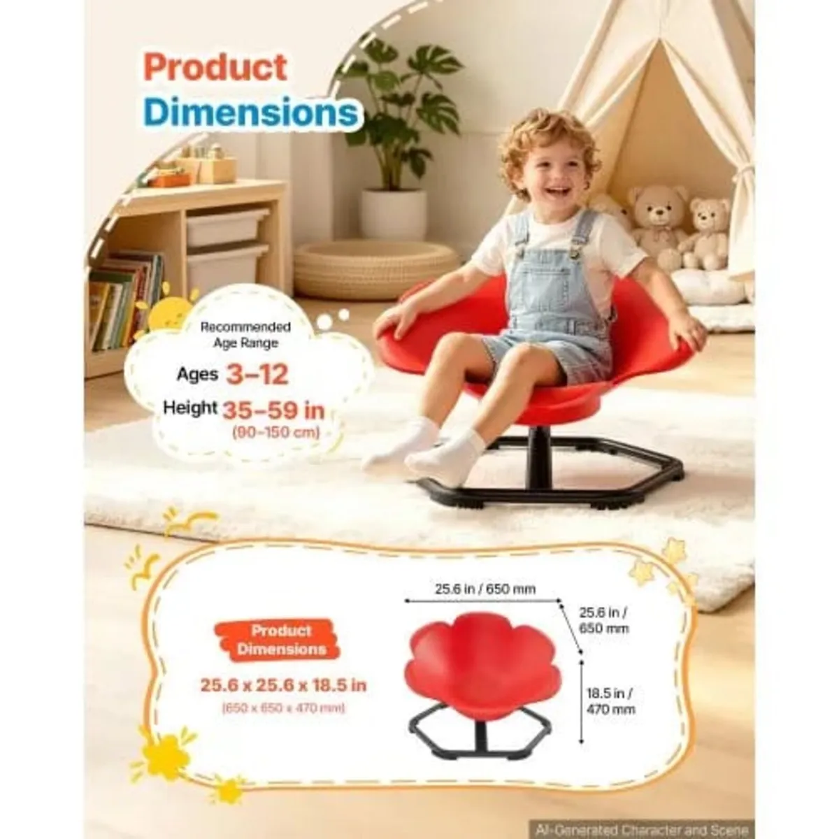 Spinning Chair for Autistic Kids Ages 3-12 Autism - Image 4