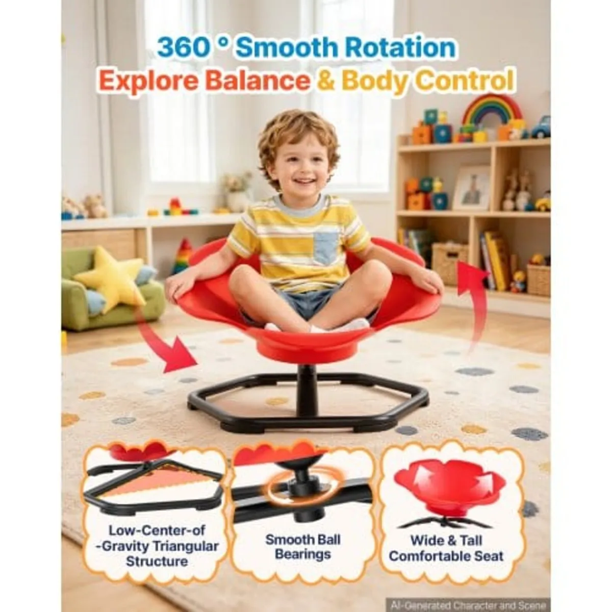 Spinning Chair for Autistic Kids Ages 3-12 Autism - Image 3