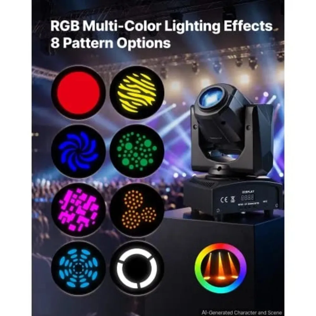 LED Moving Head Lights, 30W RGB Stage Lights DJ Li - Image 3